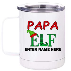 Personalize Papa Elf Custom Family Matching Christmas 12 oz Stainless Steel Tumbler Cup