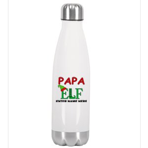 Personalize Papa Elf Custom Family Matching Christmas Stainless Steel Insulated Water Bottle