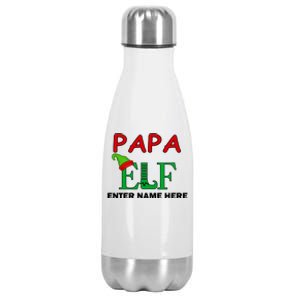 Personalize Papa Elf Custom Family Matching Christmas Stainless Steel Insulated Water Bottle