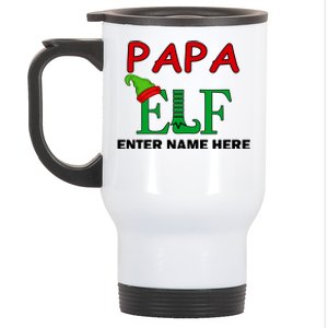 Personalize Papa Elf Custom Family Matching Christmas Stainless Steel Travel Mug