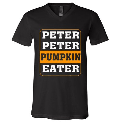 Peter Pumpkin Eater Halloween Costume Couple V-Neck T-Shirt