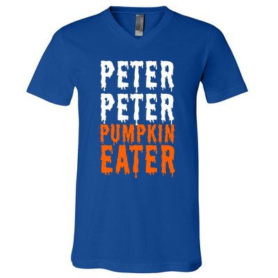 Peter Pumpkin Eater Halloween Costume Couple Great Gift V-Neck T-Shirt