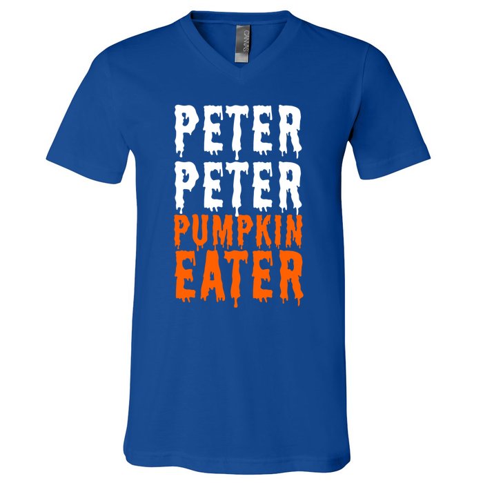 Peter Pumpkin Eater Halloween Costume Couple Great Gift V-Neck T-Shirt