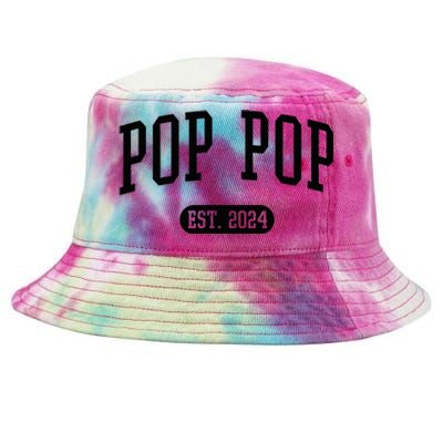 Pop Pop Est. 2024 Vintage Grandpa Tie-Dyed Bucket Hat