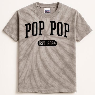 Pop Pop Est. 2024 Vintage Grandpa Kids Tie-Dye T-Shirt