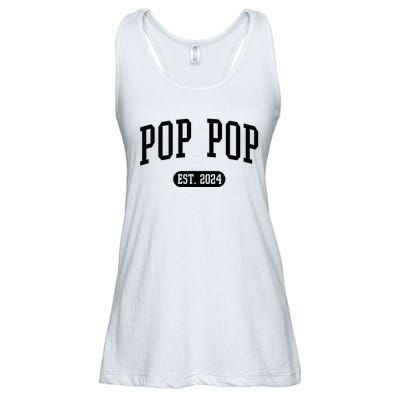 Pop Pop Est. 2024 Vintage Grandpa Ladies Essential Flowy Tank