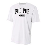 Pop Pop Est. 2024 Vintage Grandpa Youth Performance Sprint T-Shirt