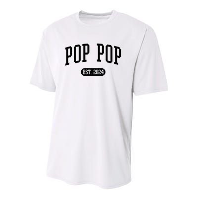 Pop Pop Est. 2024 Vintage Grandpa Youth Performance Sprint T-Shirt