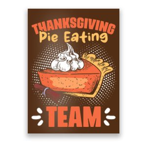 Pumpkin Pie Eating Whipped Cream Funny Boys Thanksgiving Poster