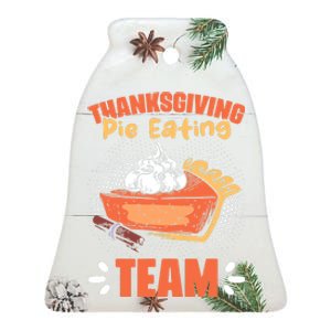 Pumpkin Pie Eating Whipped Cream Funny Boys Thanksgiving Ceramic Bell Ornament