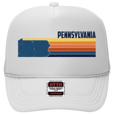 Retro Vintage Pennsylvania High Crown Mesh Back Trucker Hat