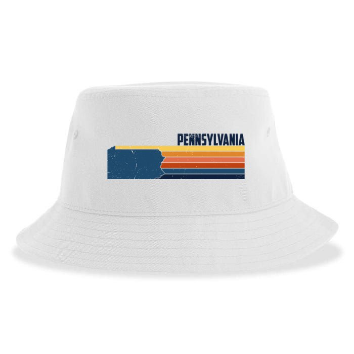 Retro Vintage Pennsylvania Sustainable Bucket Hat