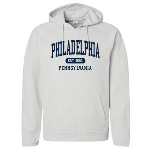 Philadelphia PA Est 1871 Arched Varsity Text Philly Performance Fleece Hoodie