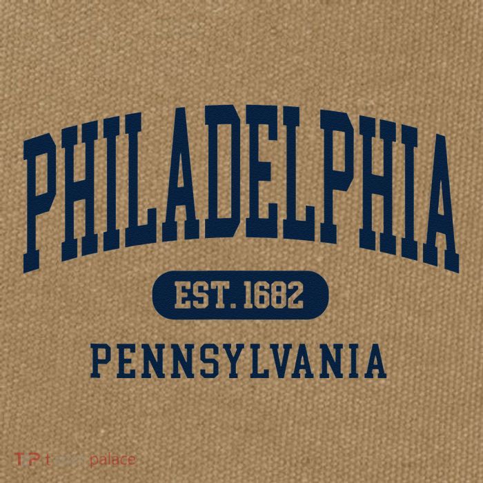 Philadelphia PA Est 1871 Arched Varsity Text Philly Cotton Canvas Backpack