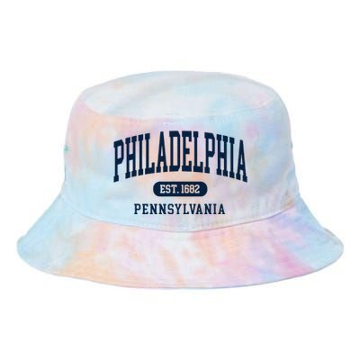 Philadelphia PA Est 1871 Arched Varsity Text Philly Tie Dye Newport Bucket Hat