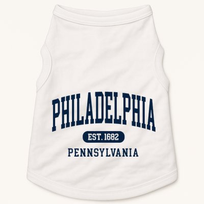 Philadelphia PA Est 1871 Arched Varsity Text Philly Doggie Tank