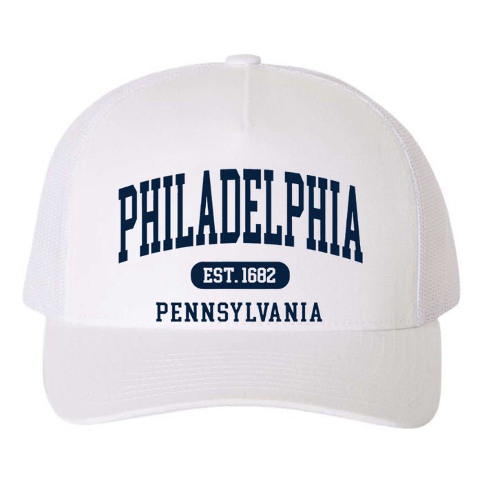 Philadelphia PA Est 1871 Arched Varsity Text Philly Yupoong Adult 5-Panel Trucker Hat