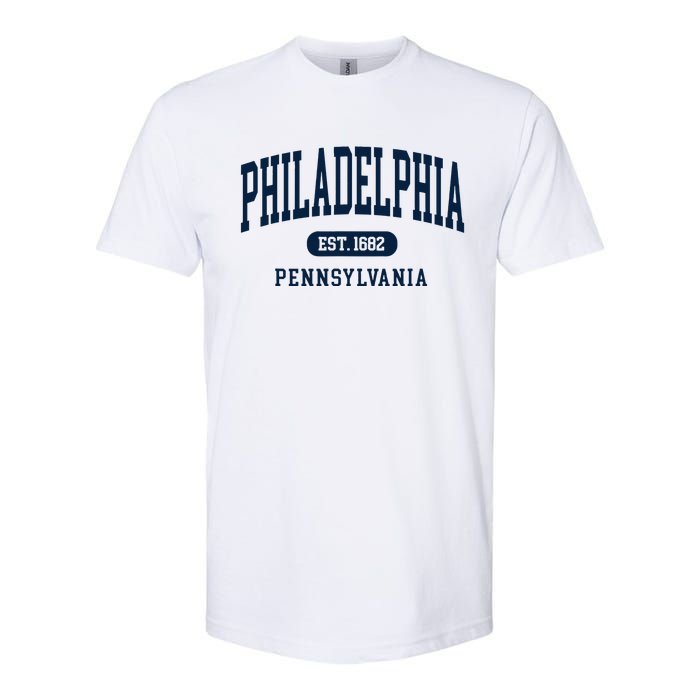 Philadelphia PA Est 1871 Arched Varsity Text Philly Softstyle CVC T-Shirt