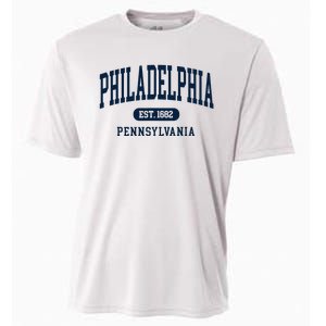 Philadelphia PA Est 1871 Arched Varsity Text Philly Cooling Performance Crew T-Shirt