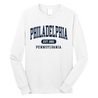 Philadelphia PA Est 1871 Arched Varsity Text Philly Long Sleeve Shirt