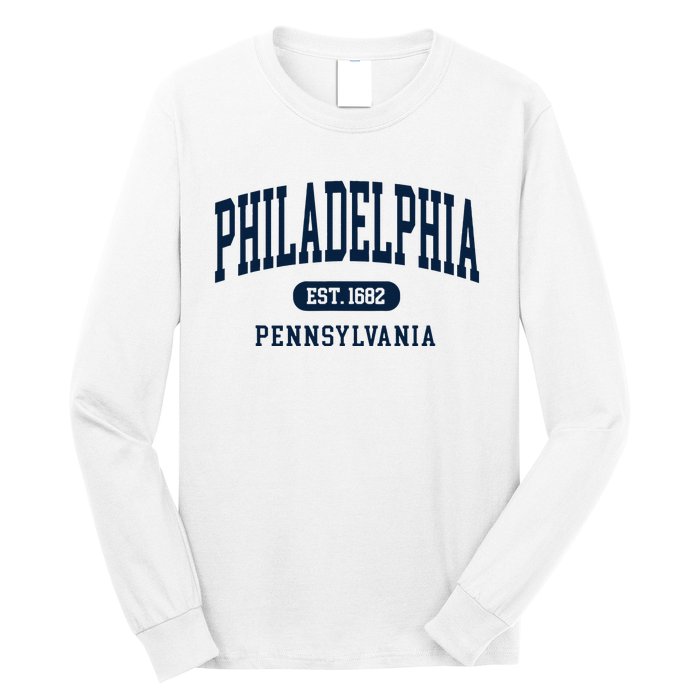 Philadelphia PA Est 1871 Arched Varsity Text Philly Long Sleeve Shirt