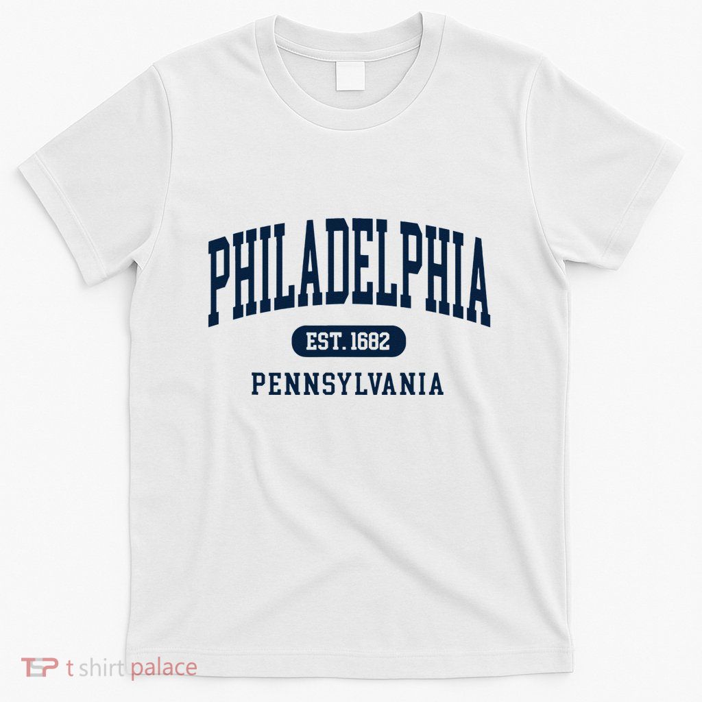 Philadelphia PA Est 1871 Arched Varsity Text Philly T-Shirt