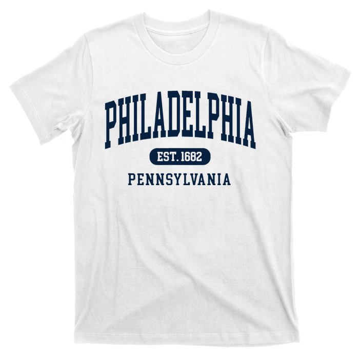 Philadelphia PA Est 1871 Arched Varsity Text Philly T-Shirt