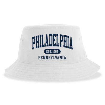 Philadelphia PA Est 1871 Arched Varsity Text Philly Sustainable Bucket Hat