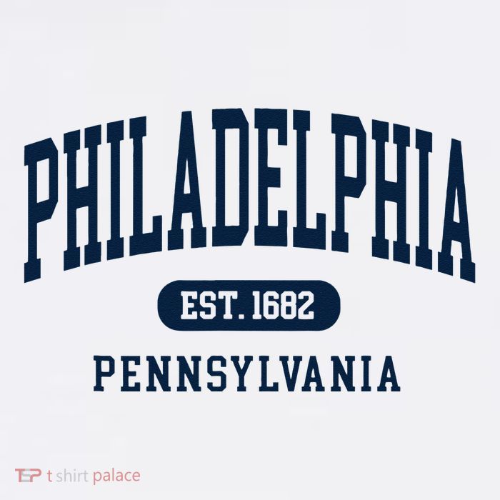 Philadelphia PA Est 1871 Arched Varsity Text Philly Sustainable Bucket Hat