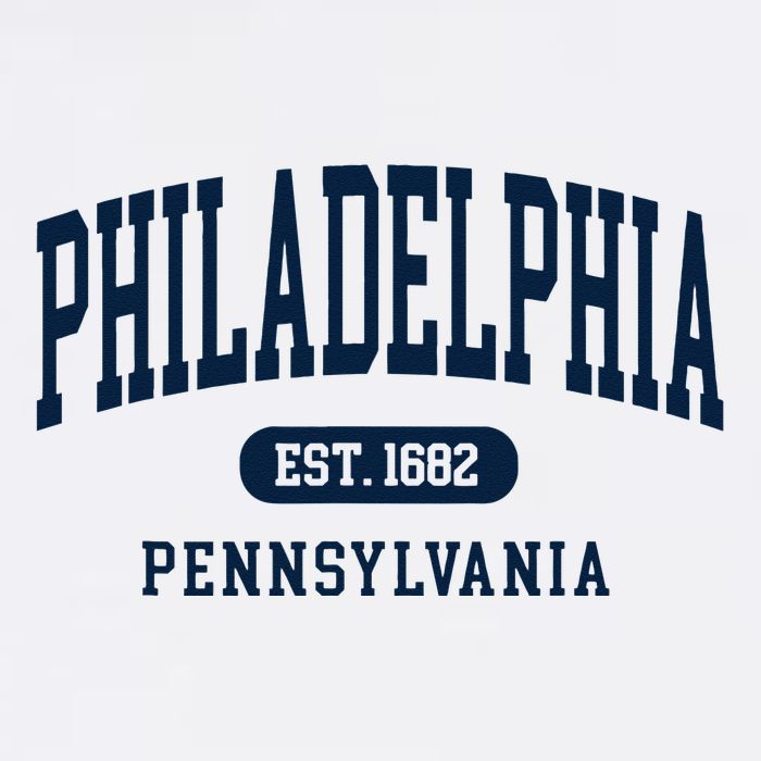 Philadelphia PA Est 1871 Arched Varsity Text Philly Adult Drive Performance Visor