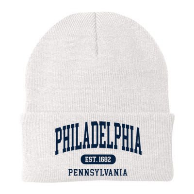 Philadelphia PA Est 1871 Arched Varsity Text Philly Knit Cap Winter Beanie