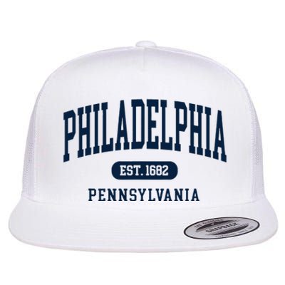 Philadelphia PA Est 1871 Arched Varsity Text Philly Flat Bill Trucker Hat