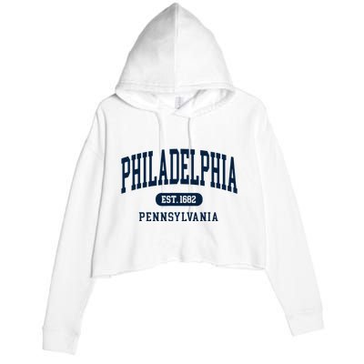 Philadelphia PA Est 1871 Arched Varsity Text Philly Crop Fleece Hoodie