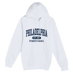 Philadelphia PA Est 1871 Arched Varsity Text Philly Premium Pullover Hoodie