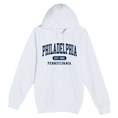 Philadelphia PA Est 1871 Arched Varsity Text Philly Premium Pullover Hoodie