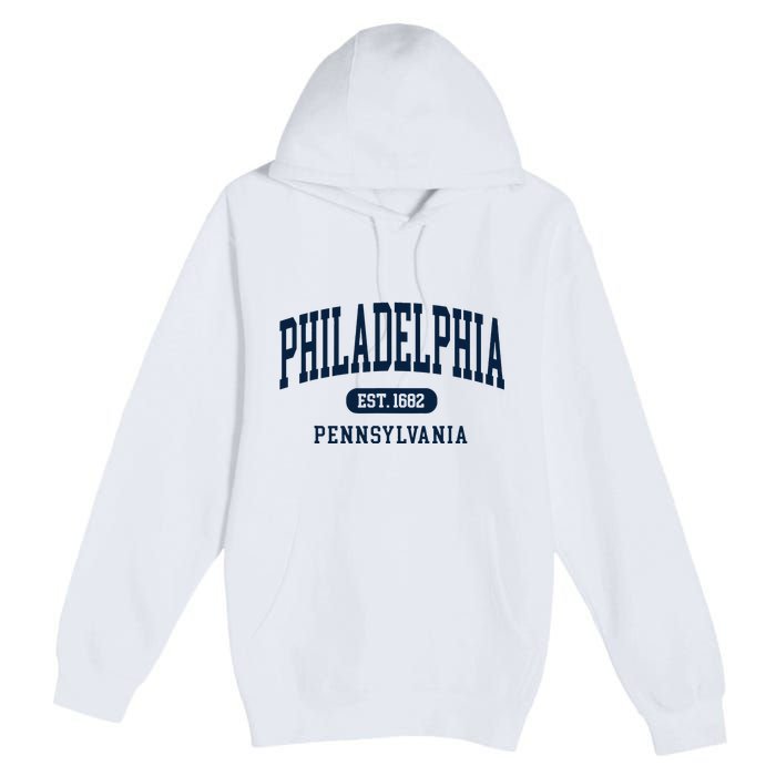 Philadelphia PA Est 1871 Arched Varsity Text Philly Premium Pullover Hoodie