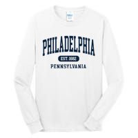 Philadelphia PA Est 1871 Arched Varsity Text Philly Tall Long Sleeve T-Shirt