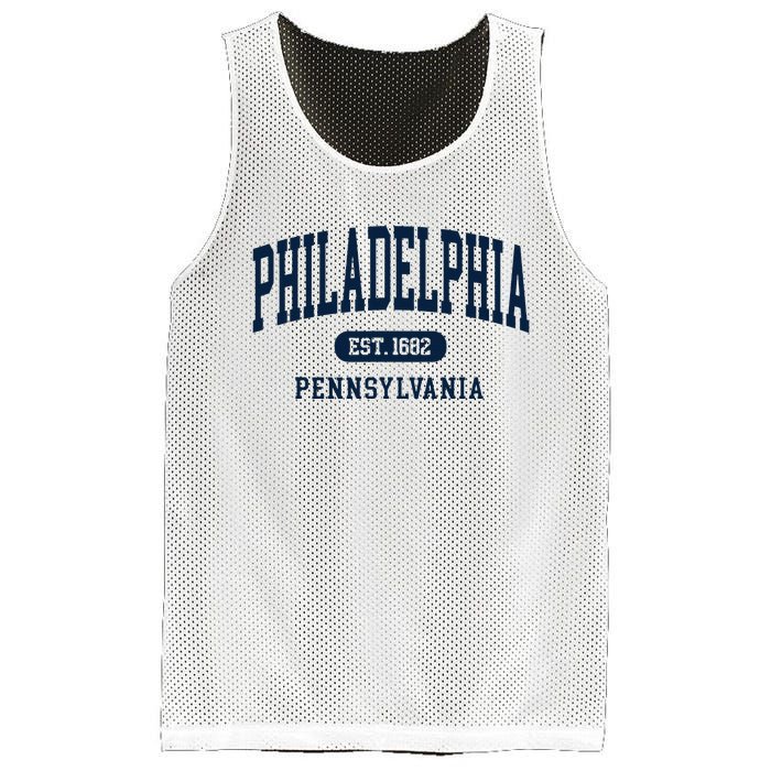 Philadelphia PA Est 1871 Arched Varsity Text Philly Mesh Reversible Basketball Jersey Tank