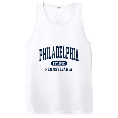 Philadelphia PA Est 1871 Arched Varsity Text Philly PosiCharge Competitor Tank