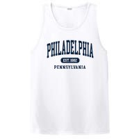 Philadelphia PA Est 1871 Arched Varsity Text Philly PosiCharge Competitor Tank