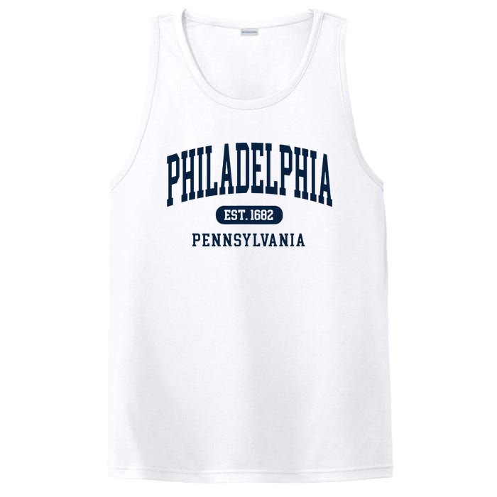 Philadelphia PA Est 1871 Arched Varsity Text Philly PosiCharge Competitor Tank