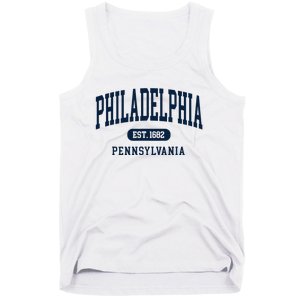 Philadelphia PA Est 1871 Arched Varsity Text Philly Tank Top