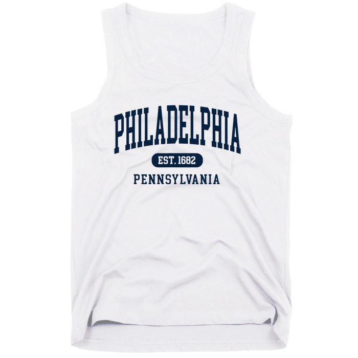 Philadelphia PA Est 1871 Arched Varsity Text Philly Tank Top