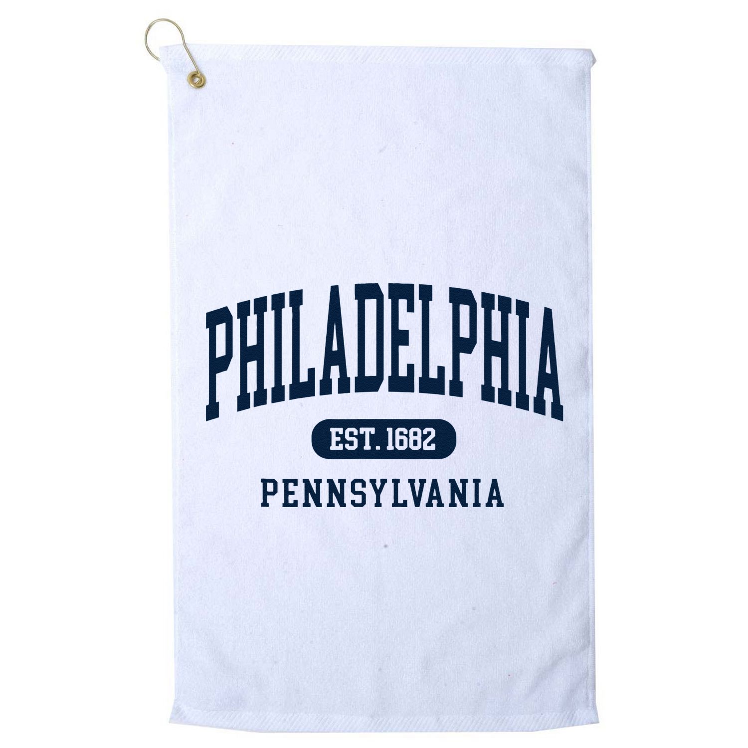 Philadelphia PA Est 1871 Arched Varsity Text Philly Golf Towel