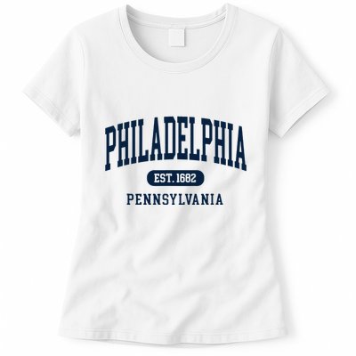 Philadelphia PA Est 1871 Arched Varsity Text Philly Womens T-Shirt