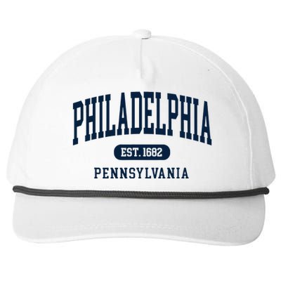 Philadelphia PA Est 1871 Arched Varsity Text Philly Snapback Five-Panel Rope Hat