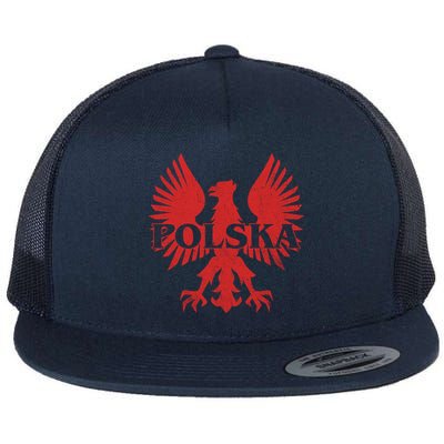 Polska Polish Eagle Funny Gift Flat Bill Trucker Hat