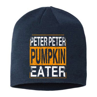 Peter Pumpkin Eater Halloween Funny Distressed Sustainable Beanie