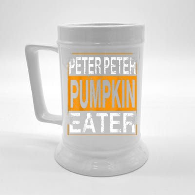 Peter Pumpkin Eater Halloween Funny Distressed Beer Stein