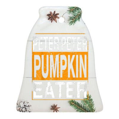 Peter Pumpkin Eater Halloween Funny Distressed Ceramic Bell Ornament